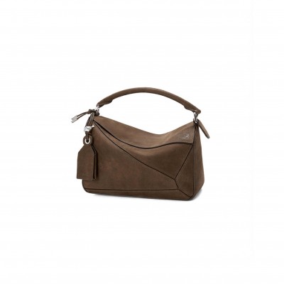 LOEWE SMALL FEATHERLIGHT PUZZLE BAG IN GRAINED NUBUCK A510PLSX03 (24*16.5*10.5cm)